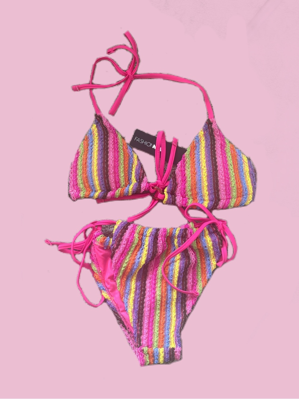 🐚 NEW MULTI-COLORED STRIPED BIKINI